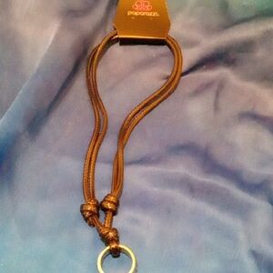 paparazzi Brown and Gold Key Ring Lanyard